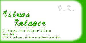 vilmos kalaper business card